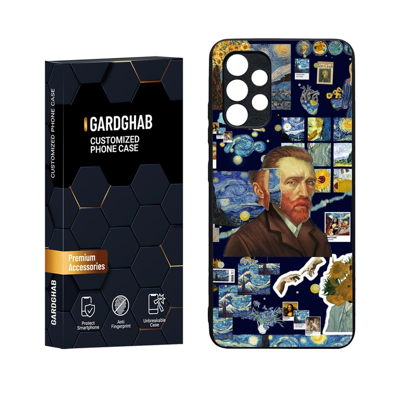 کاور گارد قاب مدل دورژله ای پشت گلس هنری مناسب برای گوشی موبایل سامسونگ Galaxy A32 4G