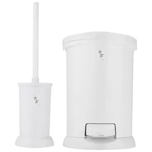 Sani Plastic Satin Ricycle Bin and Brush Set