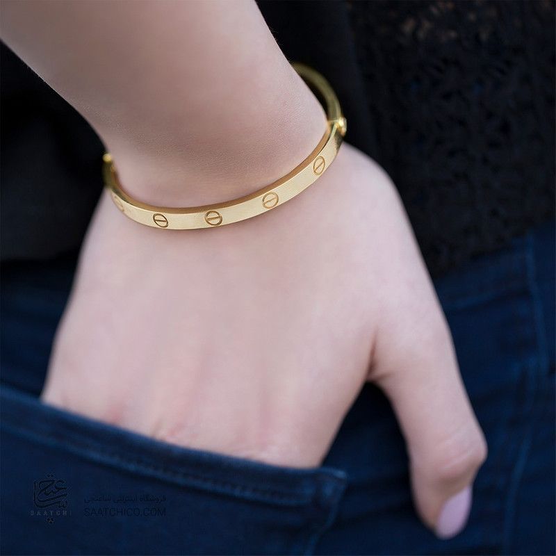 دستبند النگویی طلا 18 عیار زنانه طلای مستجابی کد 4 -  - 3