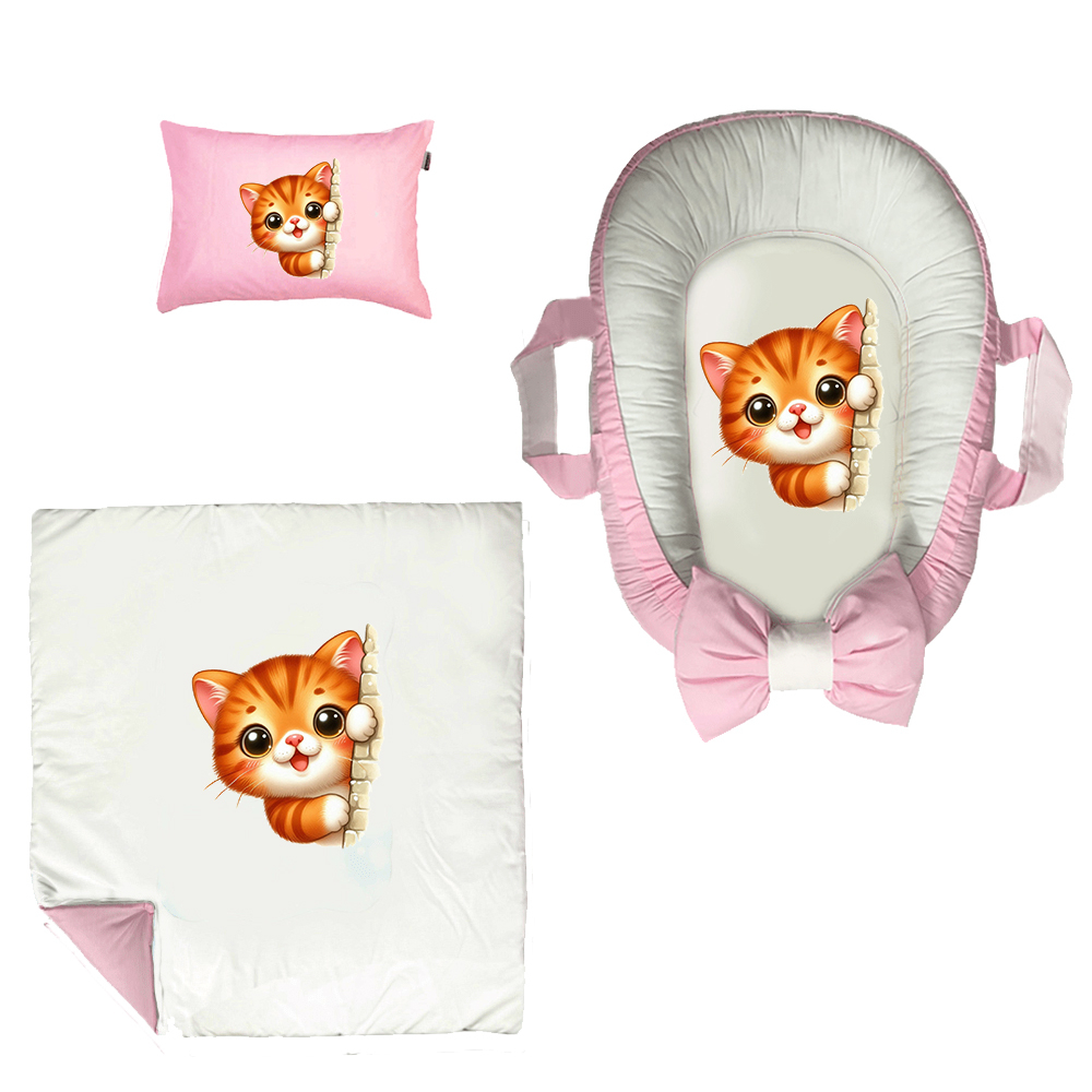 سرویس خواب 3 تکه نوزاد مدل گربه کد DKBP47-set