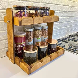 استند جا ادویه ای مدل دو طبقه چوبی ST08