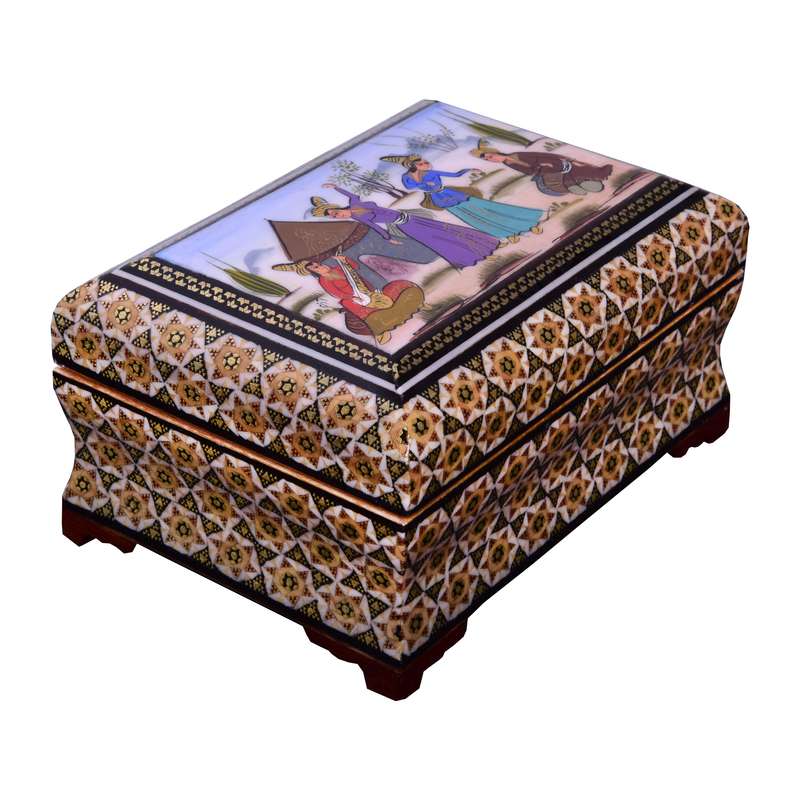 جعبه جواهرات خاتم کاری مدل مجلس کد 14-BK