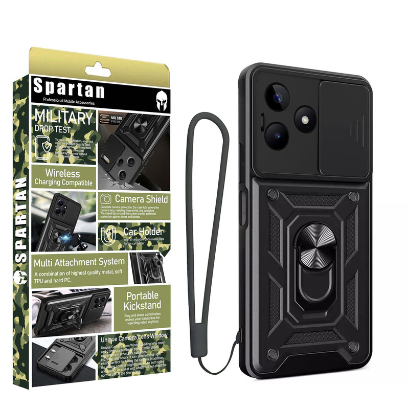 کاور اسپارتان مدل Defender Armor Strap مناسب برای گوشی موبایل ریلمی Realme C63/ C61 به همراه بندآویز