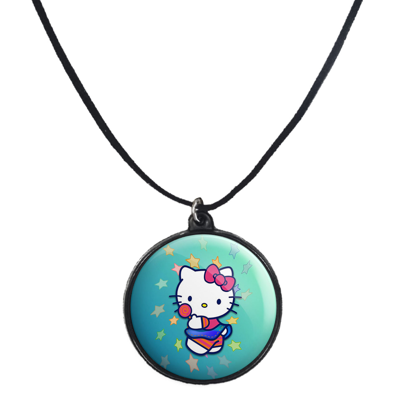 گردنبند پرمانه طرح کیتی کد pmb.22532 مدل دو طرفه