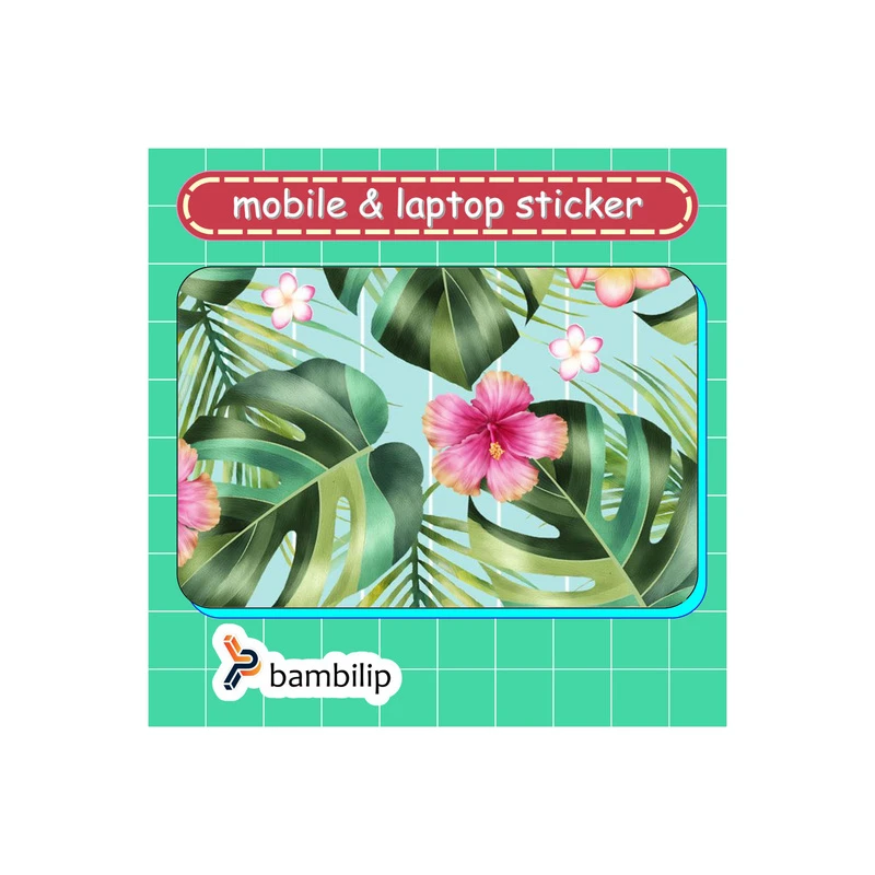 استیکر بامبیلیپ مدل کارت عابر طرح پترن گل و گیاه برگ انجیری کد 4259177