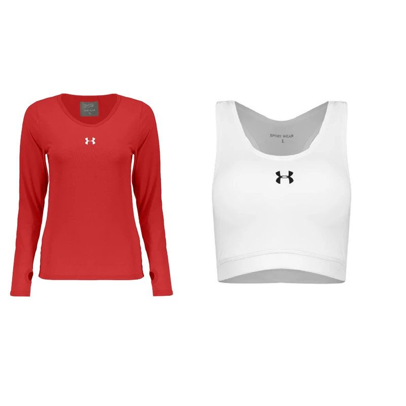 ست نیم تنه و تیشرت آستین بلند ورزشی زنانه مدل 76-1801