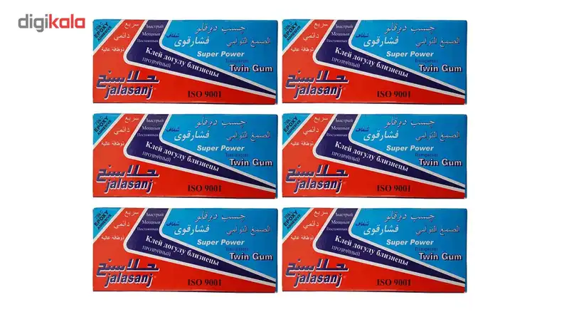 پک چسب دوقلو جلاسنج مدل Super Power بسته 6 عددی
