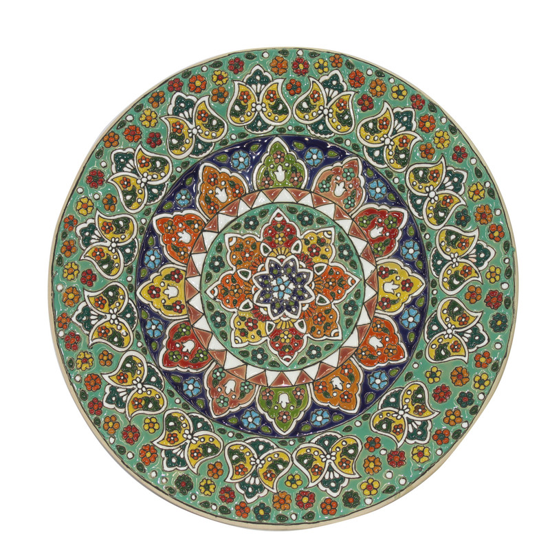 بشقاب میناکاری سفالی  کد Tmbsm3001