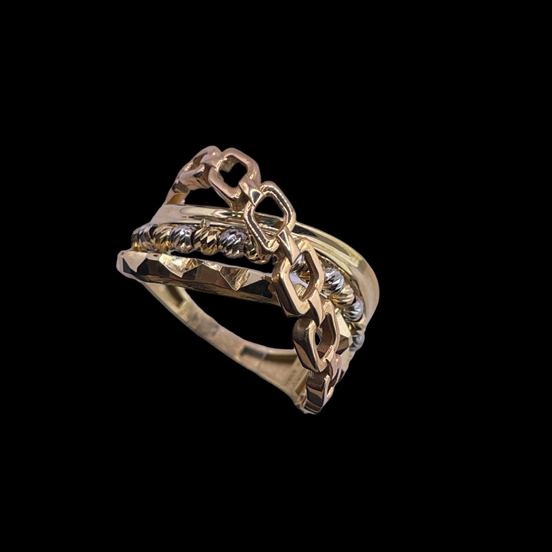 انگشتر طلا 18 عیار زنانه مدل گوی و حلقه