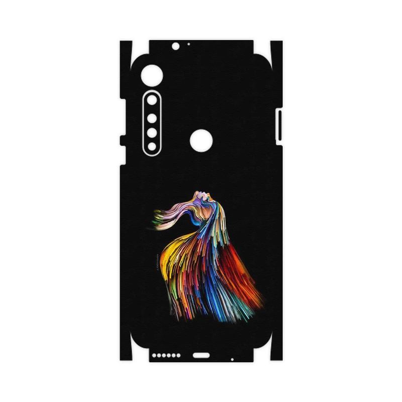 برچسب پوششی ماهوت مدل Rainbow Hair Digital Art-FullSkin مناسب برای گوشی موبایل موتورولا One Vision Plus