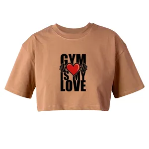 کراپ‌تاپ آستین کوتاه زنانه مدل gym کد L75 k