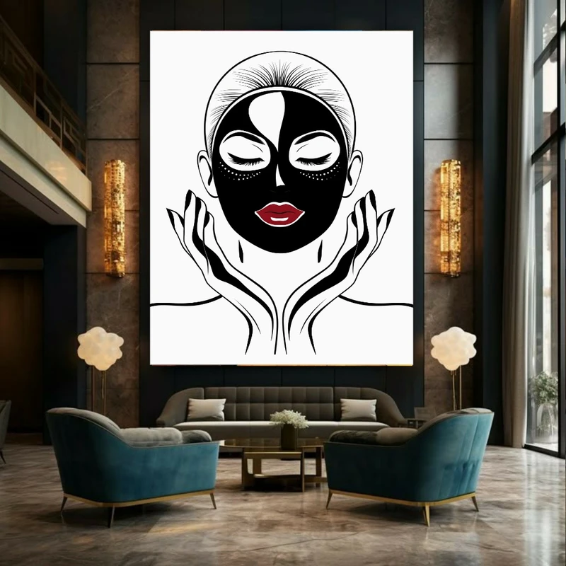 پوستر طرح مخمل مراقبت پوستی مدل ماسک کد N169