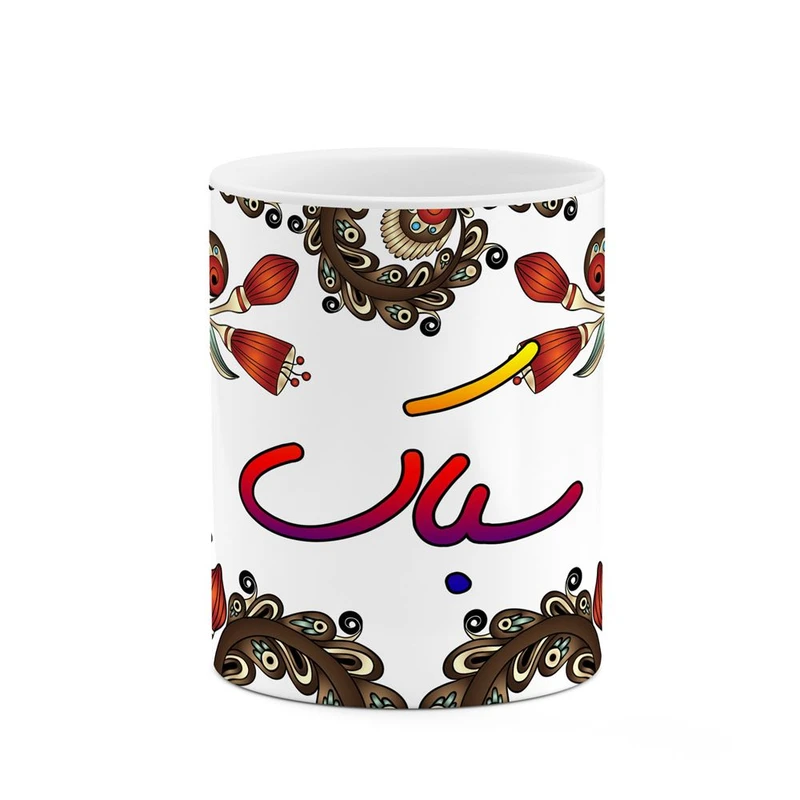 ماگ کاکتی مدل اسم سباک طرح سنتی گل و بته کد mgh45550