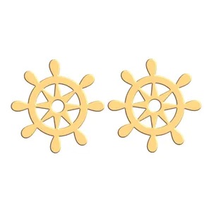 گوشواره طلا 18 عیار زنانه فرشته مدل سکان کشتی WEL-000288
