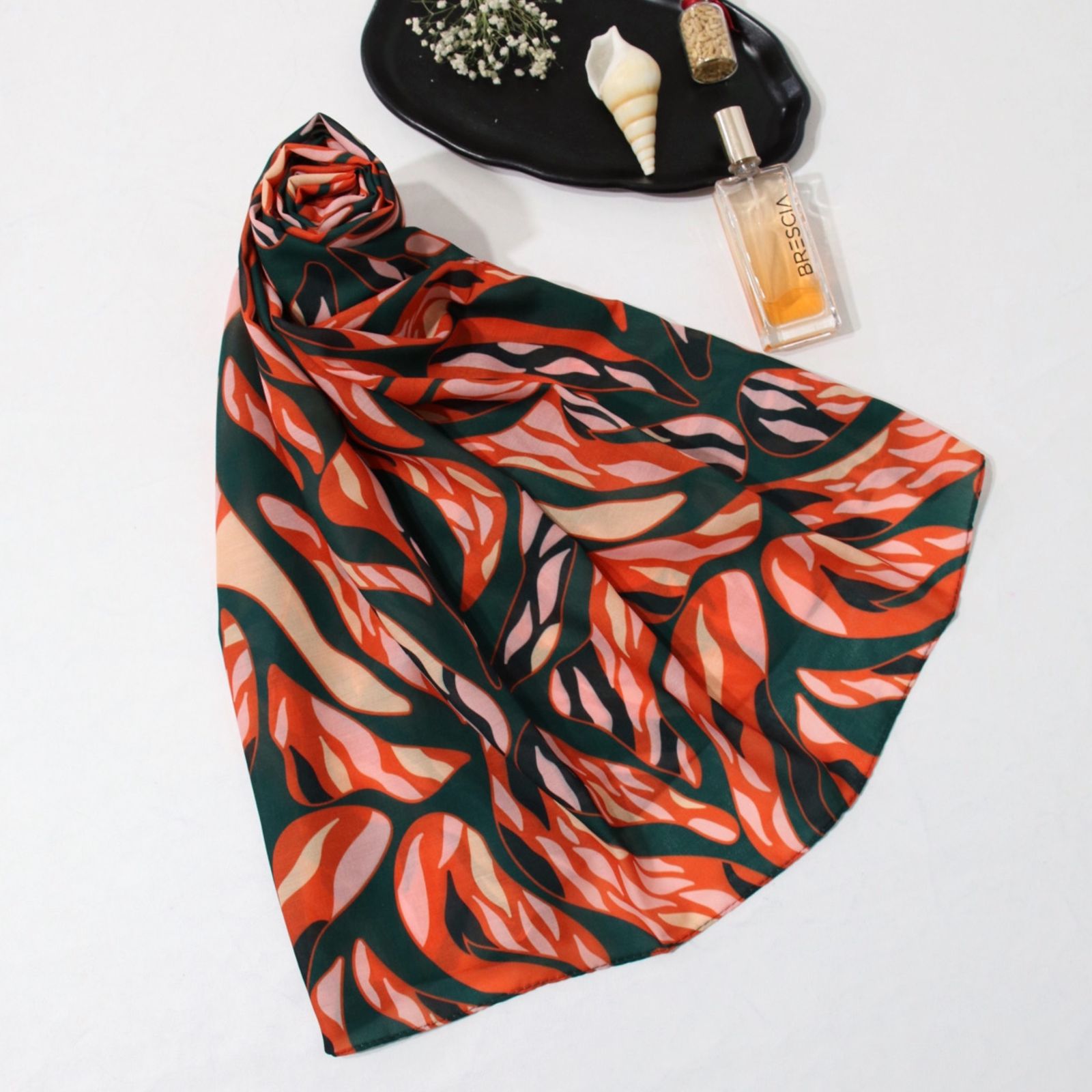 شال زنانه مدل نخی بهاری طرح زمرد کد ana-4035 -  - 5