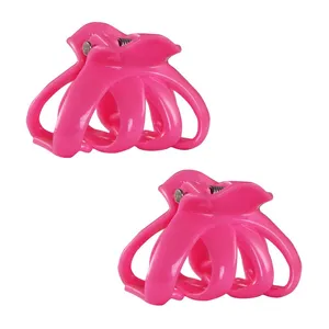 کلیپس مو دخترانه مدل گوجه ای کد AZX753 بسته 2 عددی