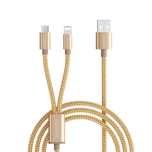 کابل تبدیل USB به لایتنینگ/microUSB روموس مدل CB 20A 2020 طول 1.5 متر