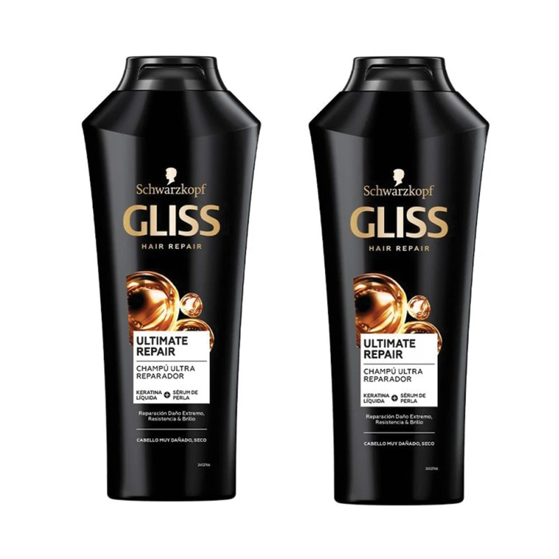 شامپو تقویت کننده مو گلیس مدل Ultimate Repire حجم 370 میلی لیتر مجموعه 2 عددی
