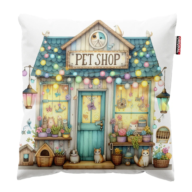 کوسن پاد آفرین مدل دامپزشک پت شاپ کد PK402054 سایز 40*40 سانتی متر