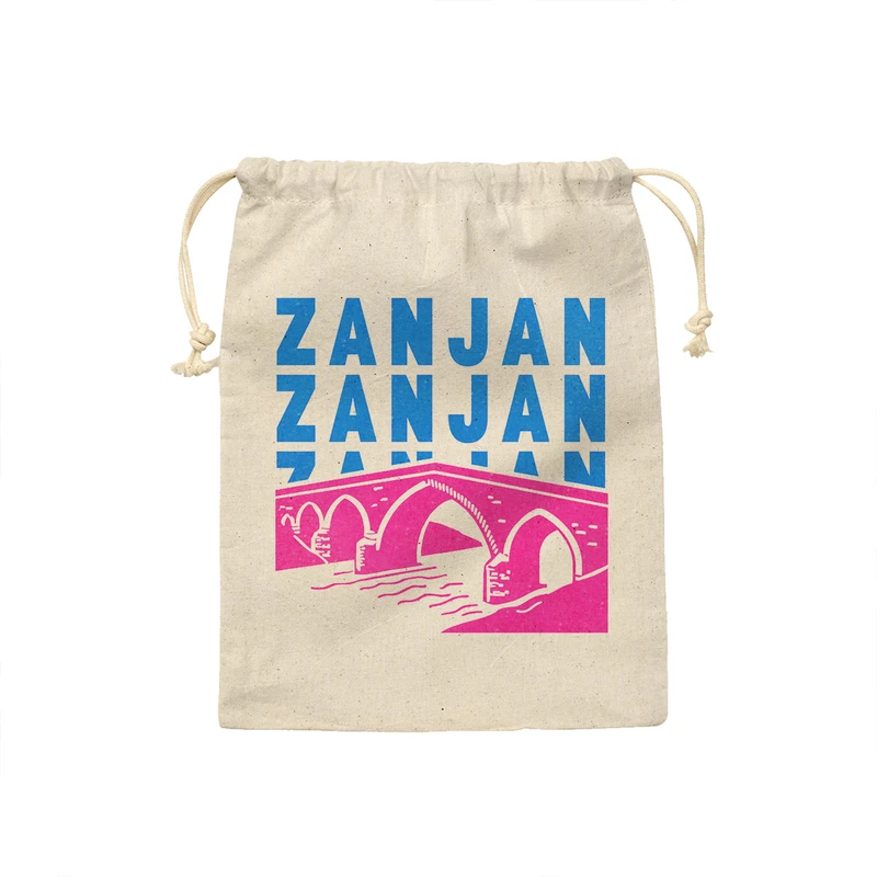 کیسه نان و سبزی ترمه طراحان ایده مدل نماد پل میر بهاءالدین زنجان کد map0143 - S سایز 19x19 سانتی متر