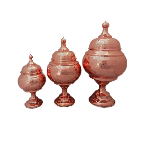 ست 3 تکه پذیرایی مسی طرح گنبدی کد ZH213