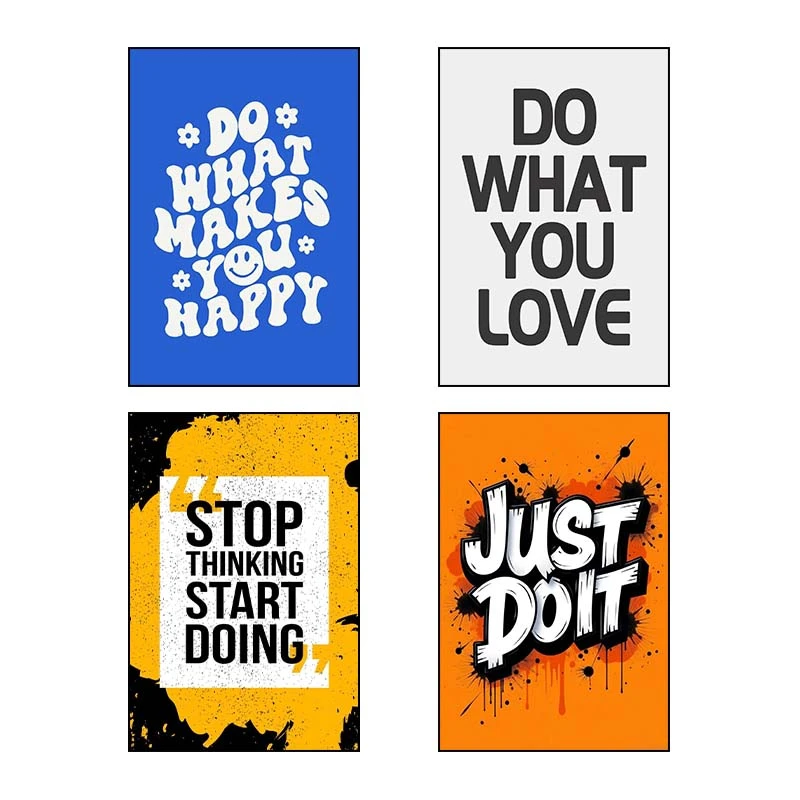 تابلو شاسی کارنيکا طرح انگیزشی Quote کد 90444 مجموعه 4 عددی