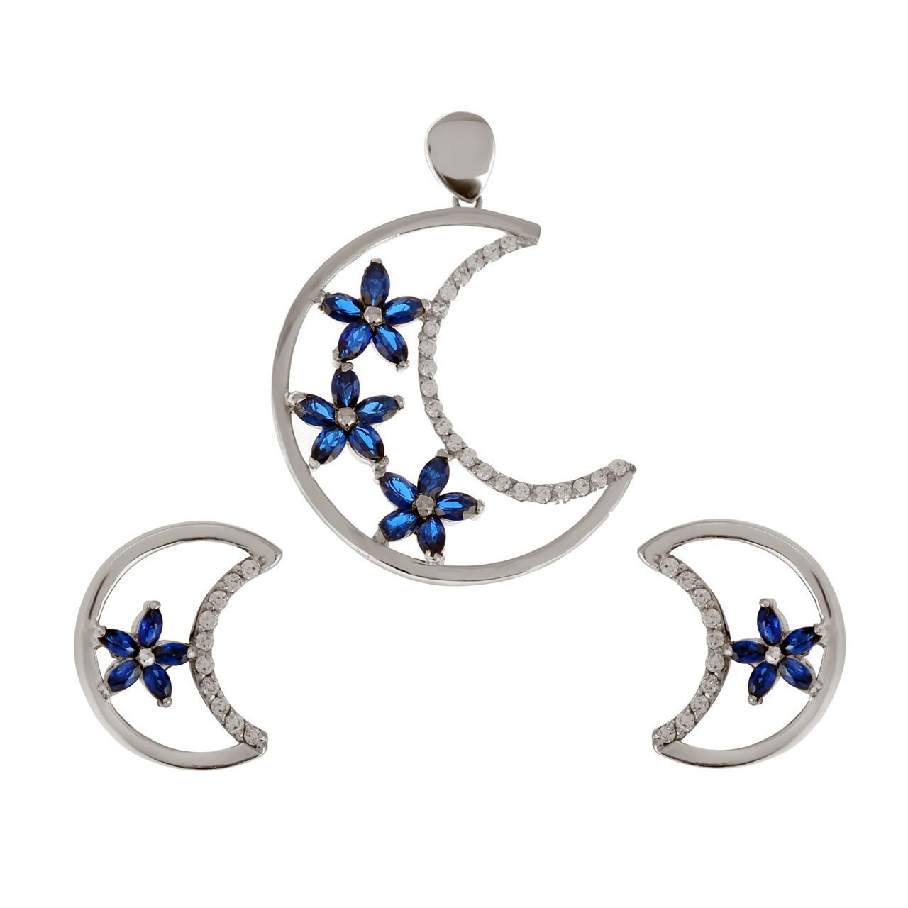 نیم ست نقره زنانه جواهری سون مدل 1859