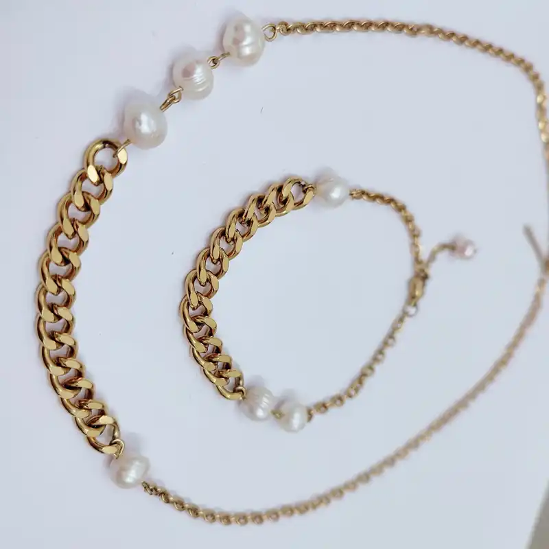 نیم ست زنانه مدل استیل مروارید