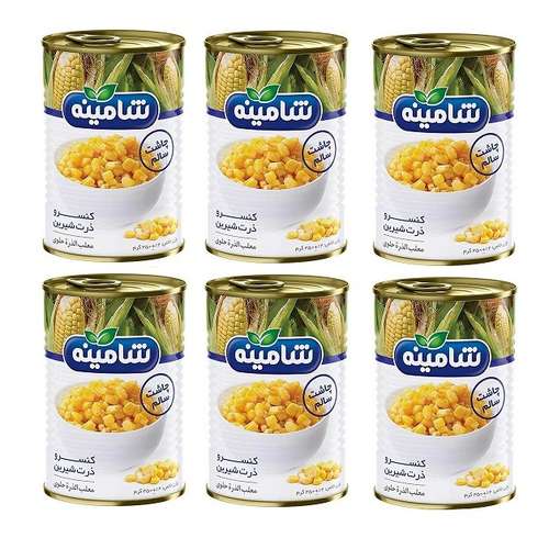 کنسرو ذرت شیرین شامینه - 350 گرم بسته 6 عددی