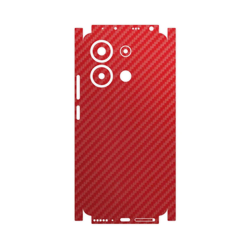 برچسب پوششی ماهوت مدل Red-Fiber-FullSkin مناسب برای گوشی موبایل شیائومی Redmi Note 13 4G