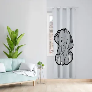 پرده مدل فیل غمگین مخمل پانچی کد 1010 سایز 140x280 سانتی متر