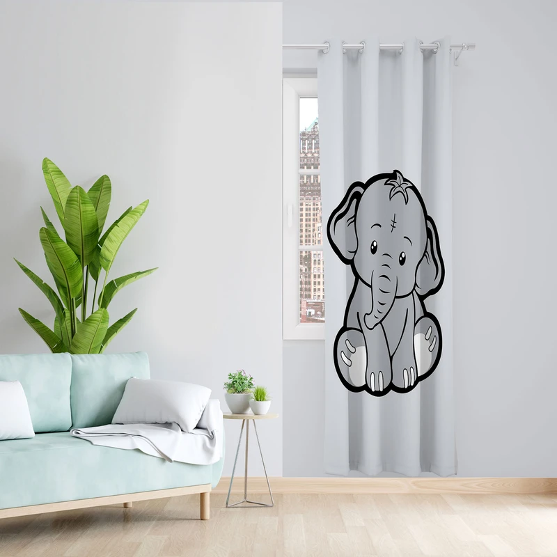 پرده مدل فیل غمگین مخمل پانچی کد 1010 سایز 140x280 سانتی متر