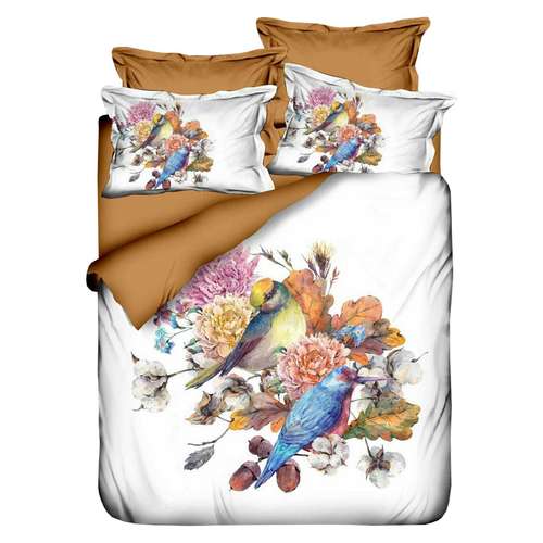 سرویس کاور لحاف ژوان ژوزه سری ساتن نخ طرح Nightingale دونفره 6 تکه