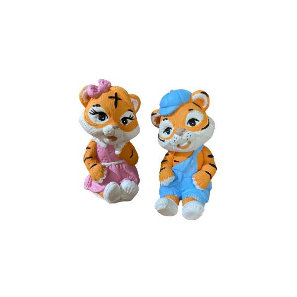 مجسمه مدل ببر نشسته کد 653 مجموعه 2 عددی