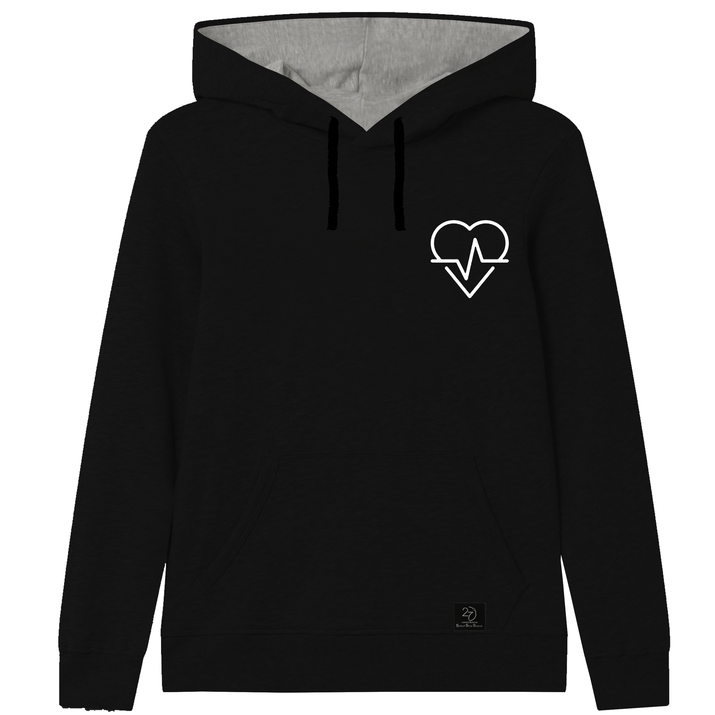 هودی دخترانه 27 مدل ضربان کد Z08 رنگ مشکی