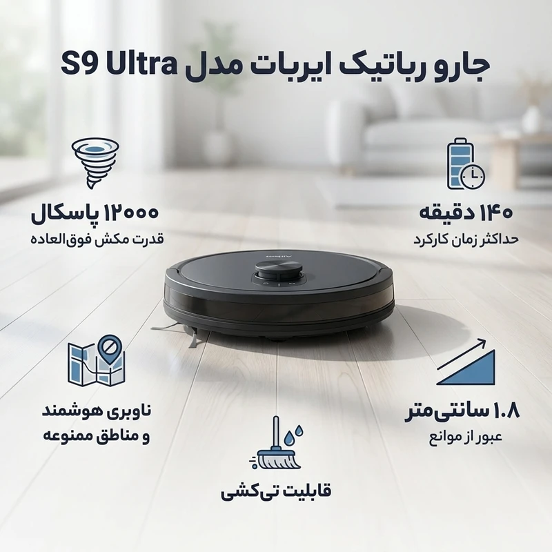 عکس شماره 2 : جارو رباتیک ایربات مدل s9 ultra