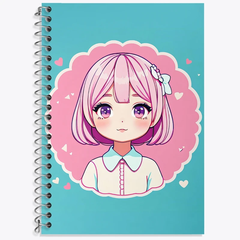 دفتر زبان 50 برگ خندالو مدل سه خط طرح دخترانه (Girlish) کد 36890