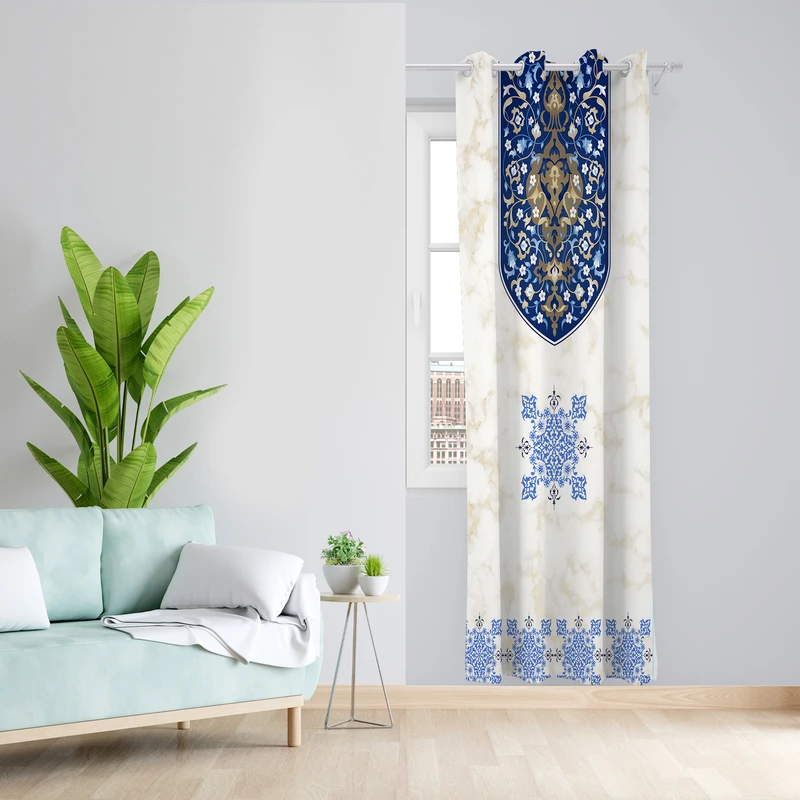 پرده طرح سنتی مدل مخمل پانچی کد 4212 z سایز 140x200 سانتی متر