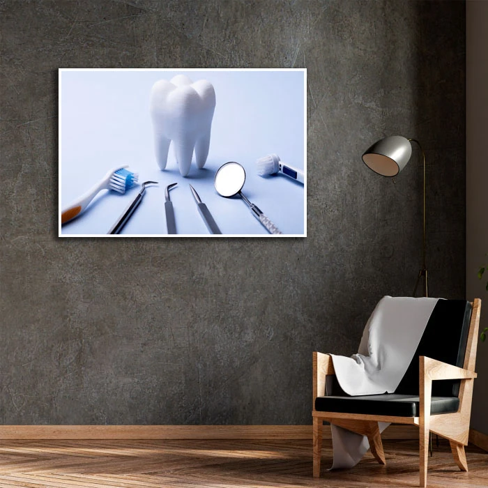 تابلو نوری بکلیت طرح دندانپزشکی مدل W-D2300 فریم سفید