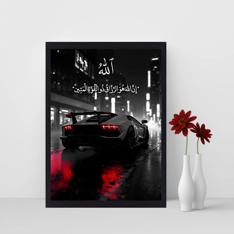تابلو نوری طرح رزق فریم مشکی
