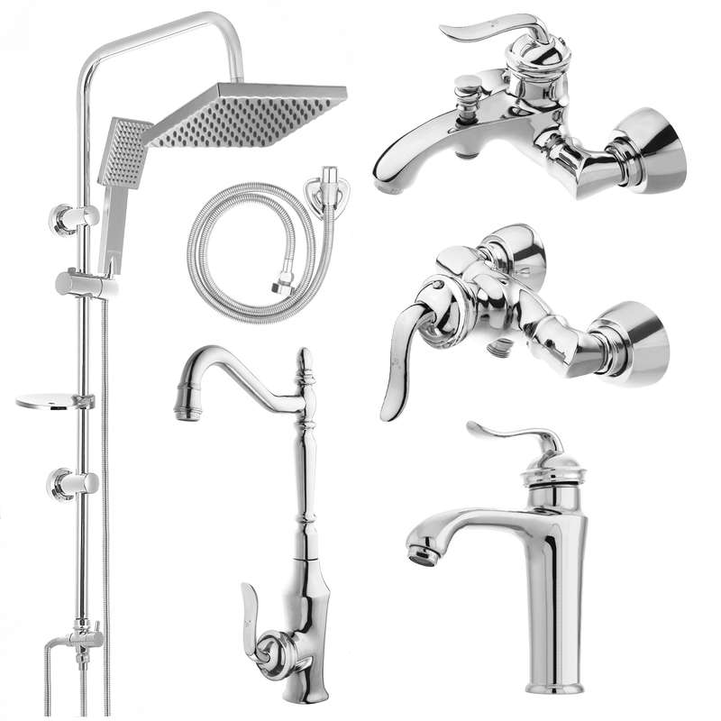 ست شیرآلات نایریکا مدل هلن کد 03 مجموعه 6 عددی