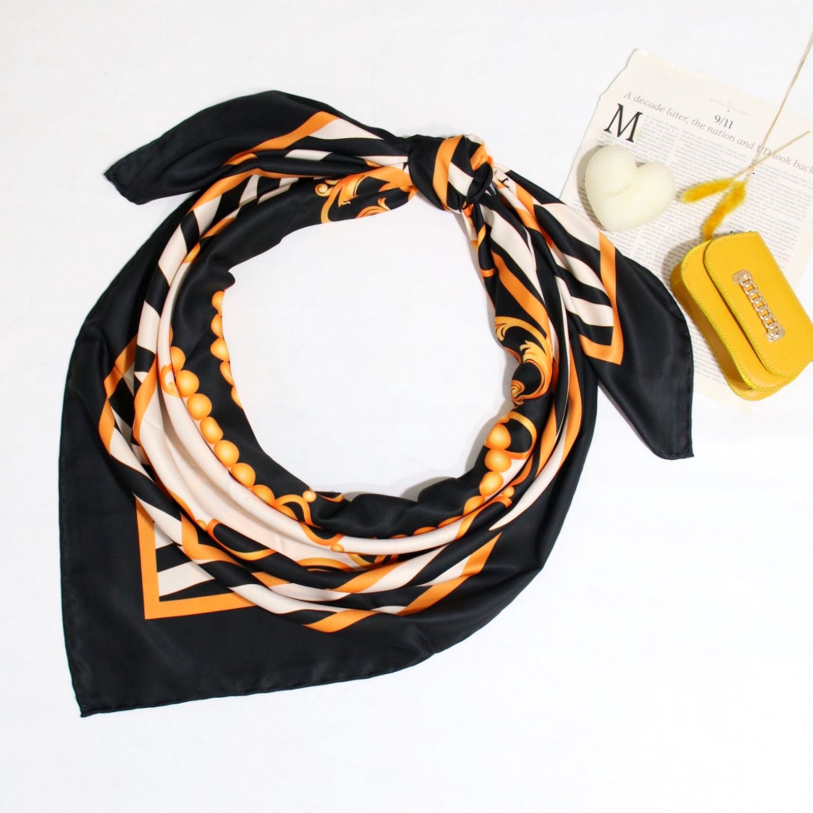 روسری زنانه مدل ابریشم مزونی کد 9405 -  - 2