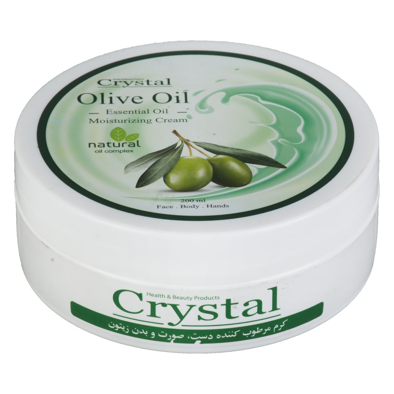 کرم مرطوب کننده کریستال مدل Olive حجم 200 میلی لیتر