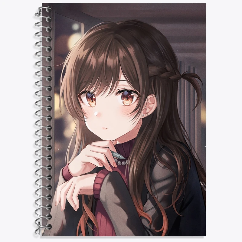 دفتر زبان 50 برگ خندالو مدل دو خط طرح چیزورو انیمه کانوجو اوکاری کد 34832