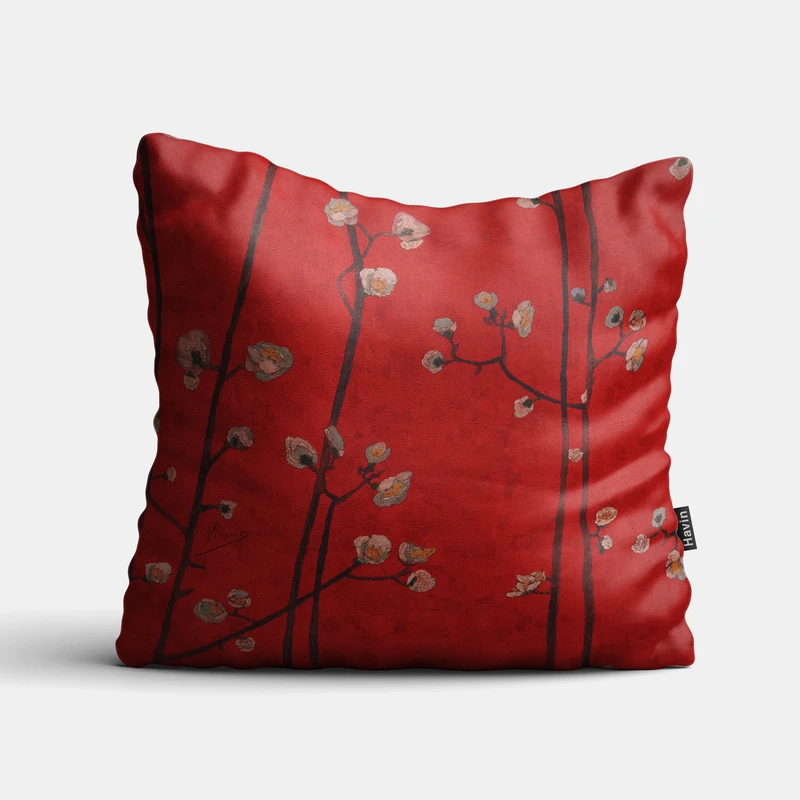 کاور کوسن هاوین مدل Vincents Red Flowers بسته 2 عددی