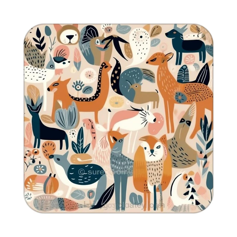 زیر لیوانی کاکتی طرح حیوانات رنگی مدل mp25876