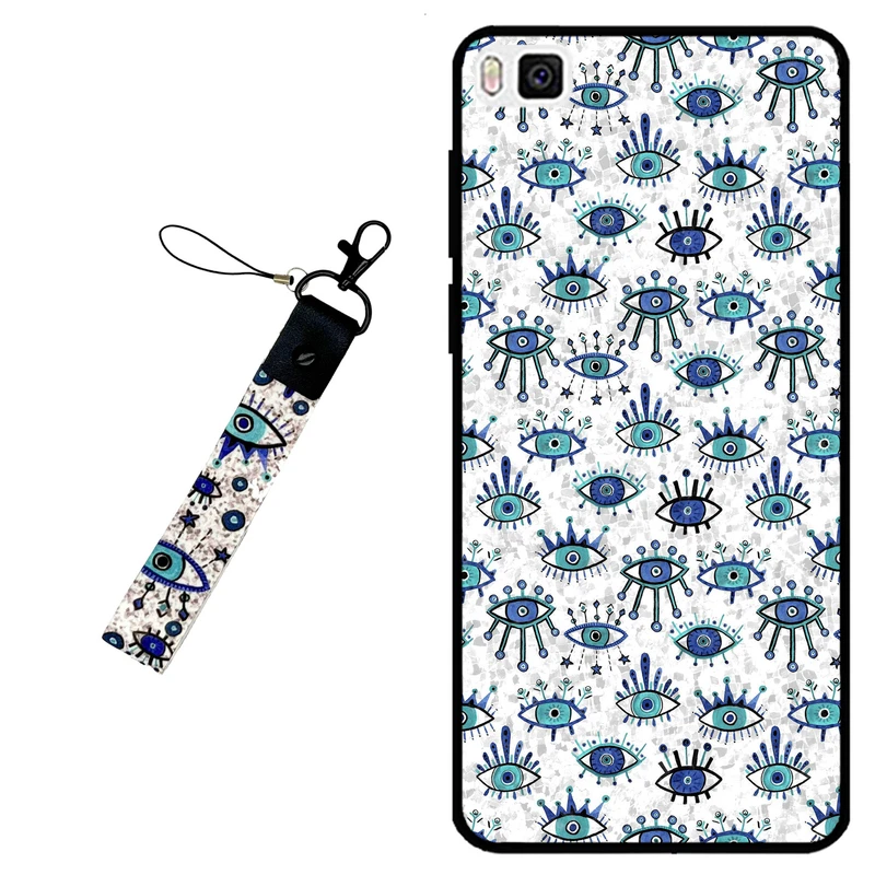کاور مگافون طرح چشم نظر مدل 6464 مناسب برای گوشی موبایل هوآوی P8 به همراه بند آویز