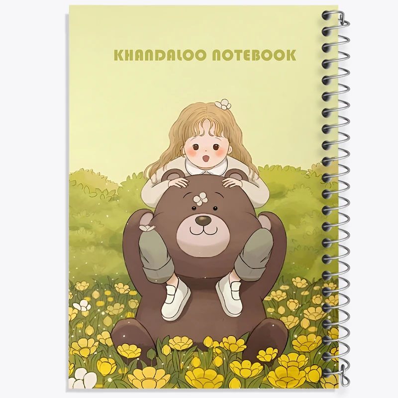 دفتر شطرنجی 50 برگ خندالو طرح دختر و خرس کد N4711