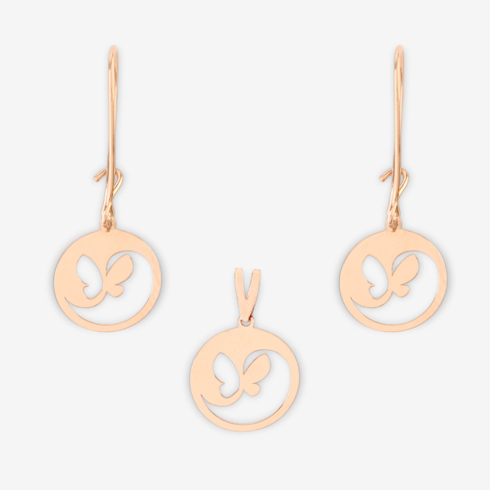 نیم ست طلا 18 عیار زنانه حافا گلد مدل پروانه کد nim22 -  - 2