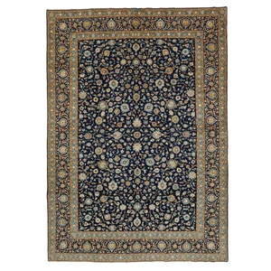 فرش قدیمی دستبافت یازده و نیم متری طرح کاشان کد 584312